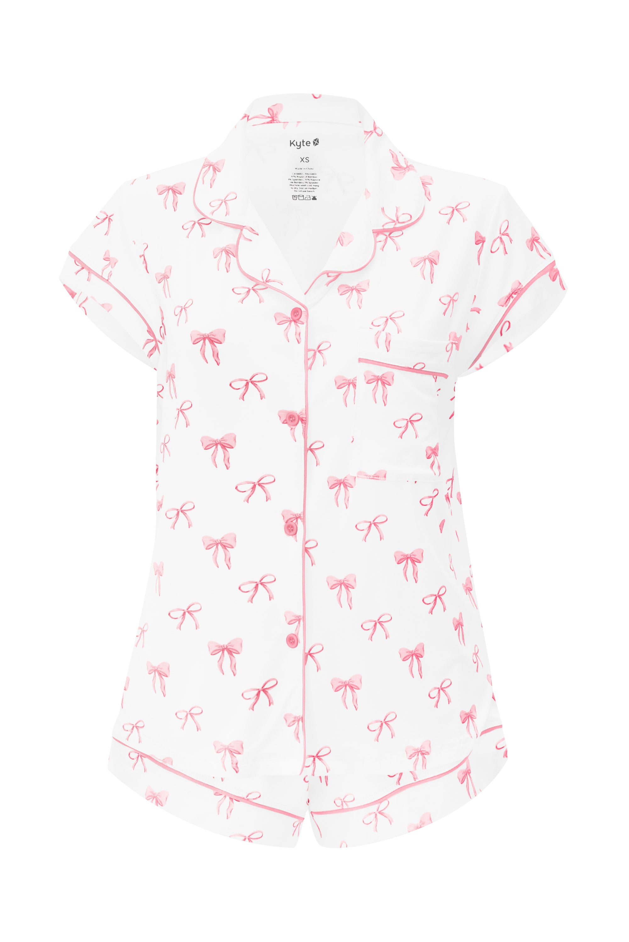 Front of Women’s Short Sleeve Pajama Set in Bow