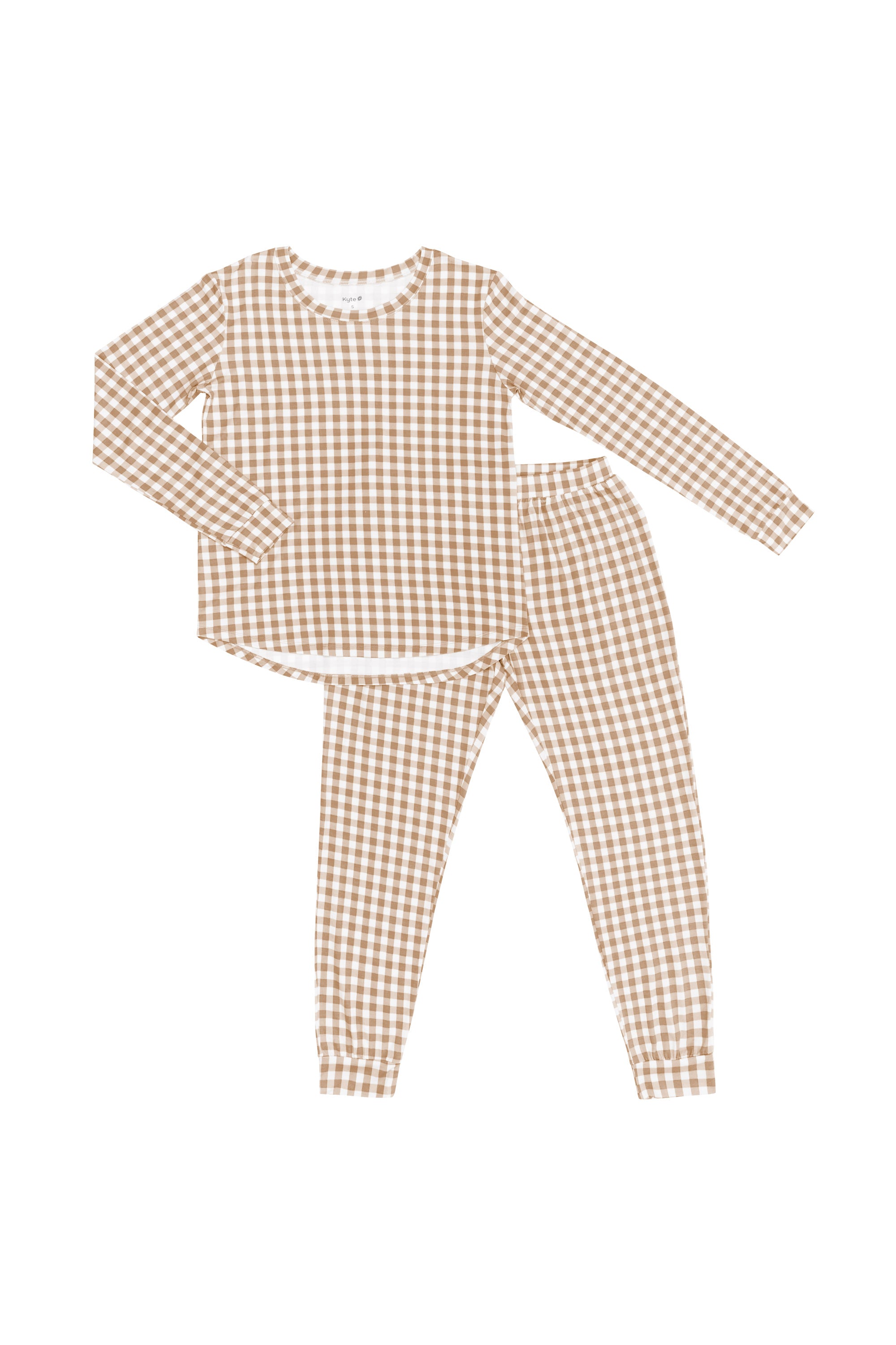Product photo of Women's Jogger Pajama Set in Gingham Bisque
