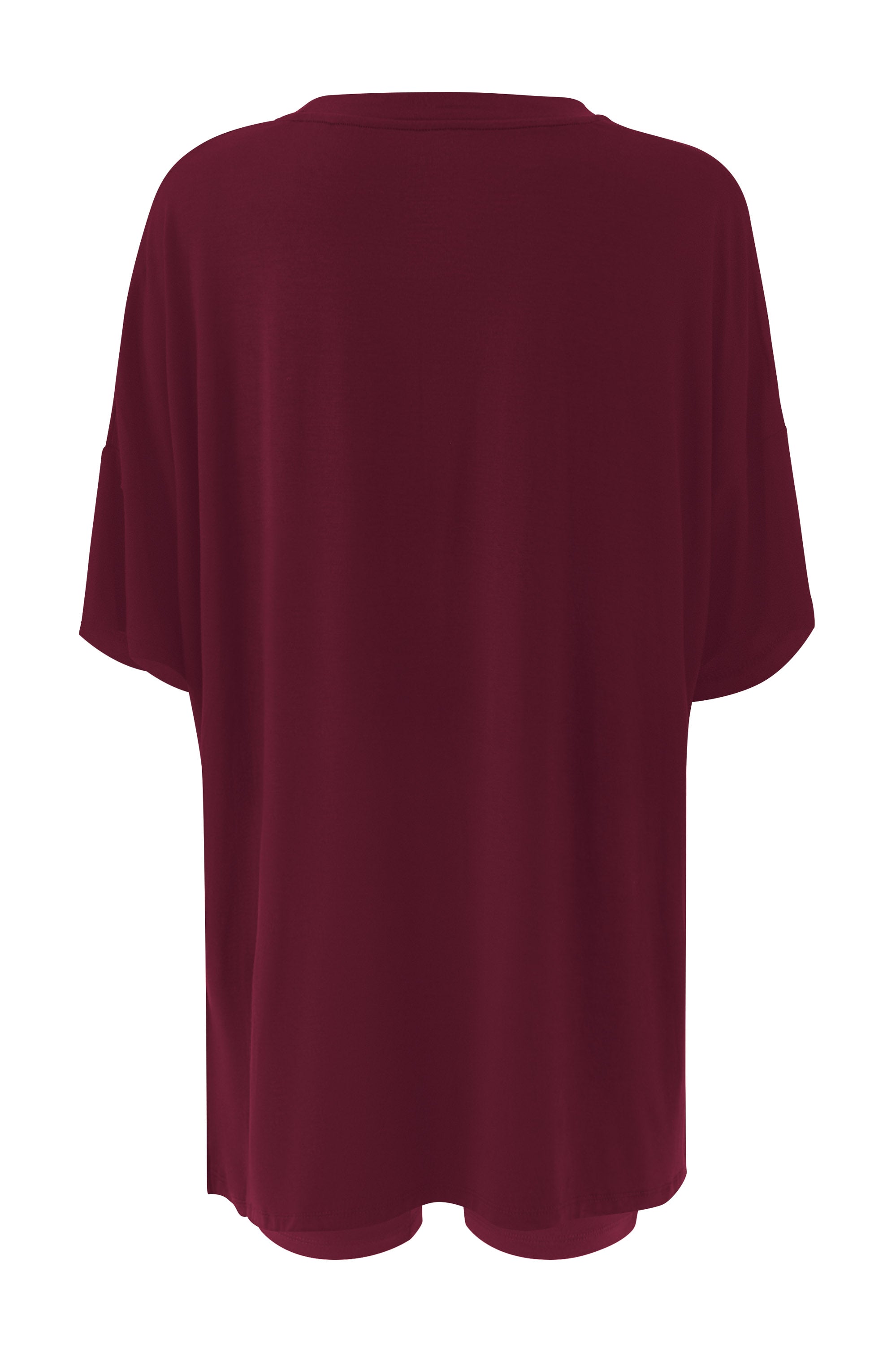 Product photo of the back of the Women's Biker Short Set in Burgundy
