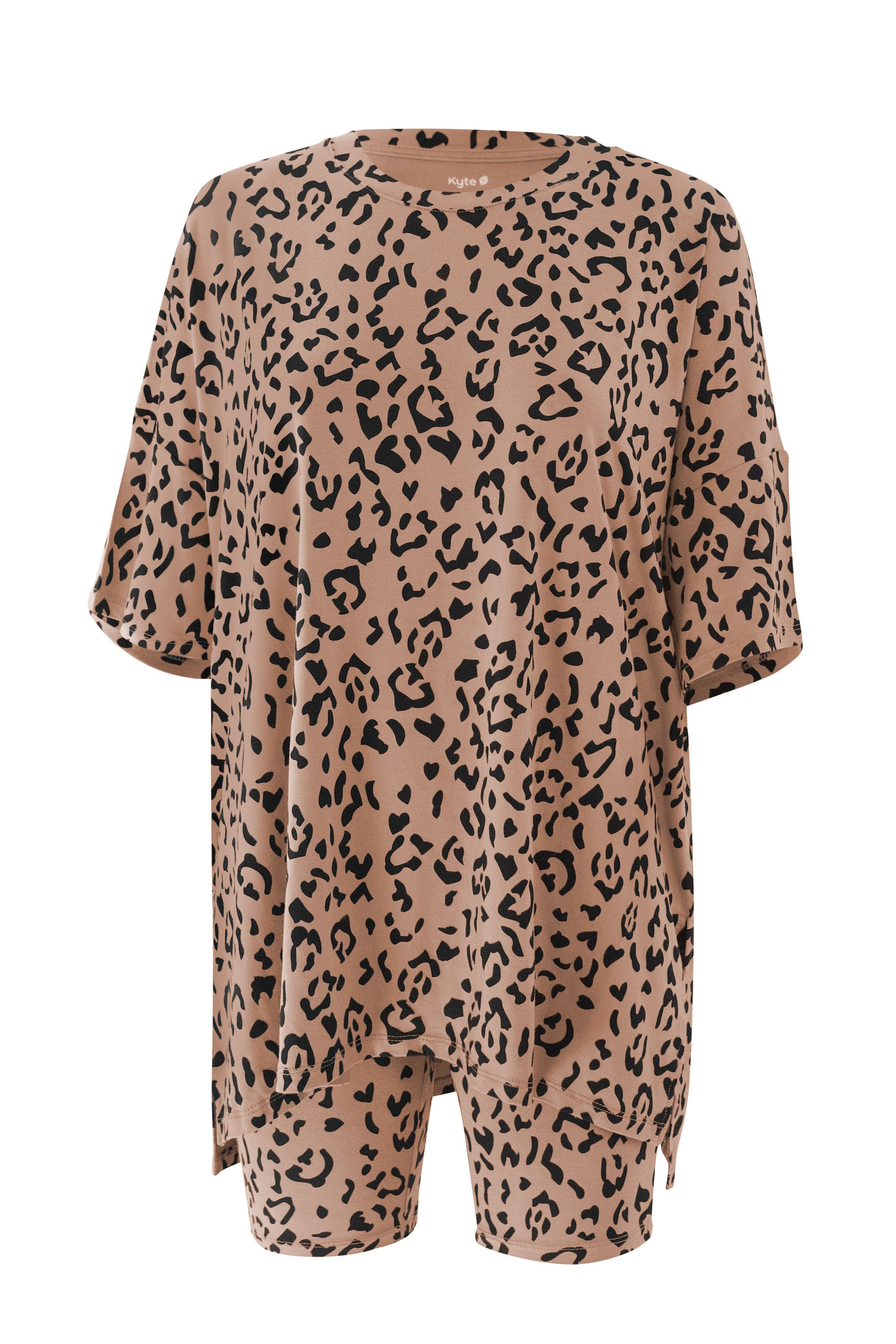 Product image of Women's Biker Short Set in Latte Leopard