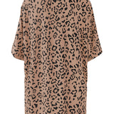 Product image of back of Women's Biker Short Set in Latte Leopard