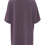 Back of Women’s Biker Short Set in Currant dark purple