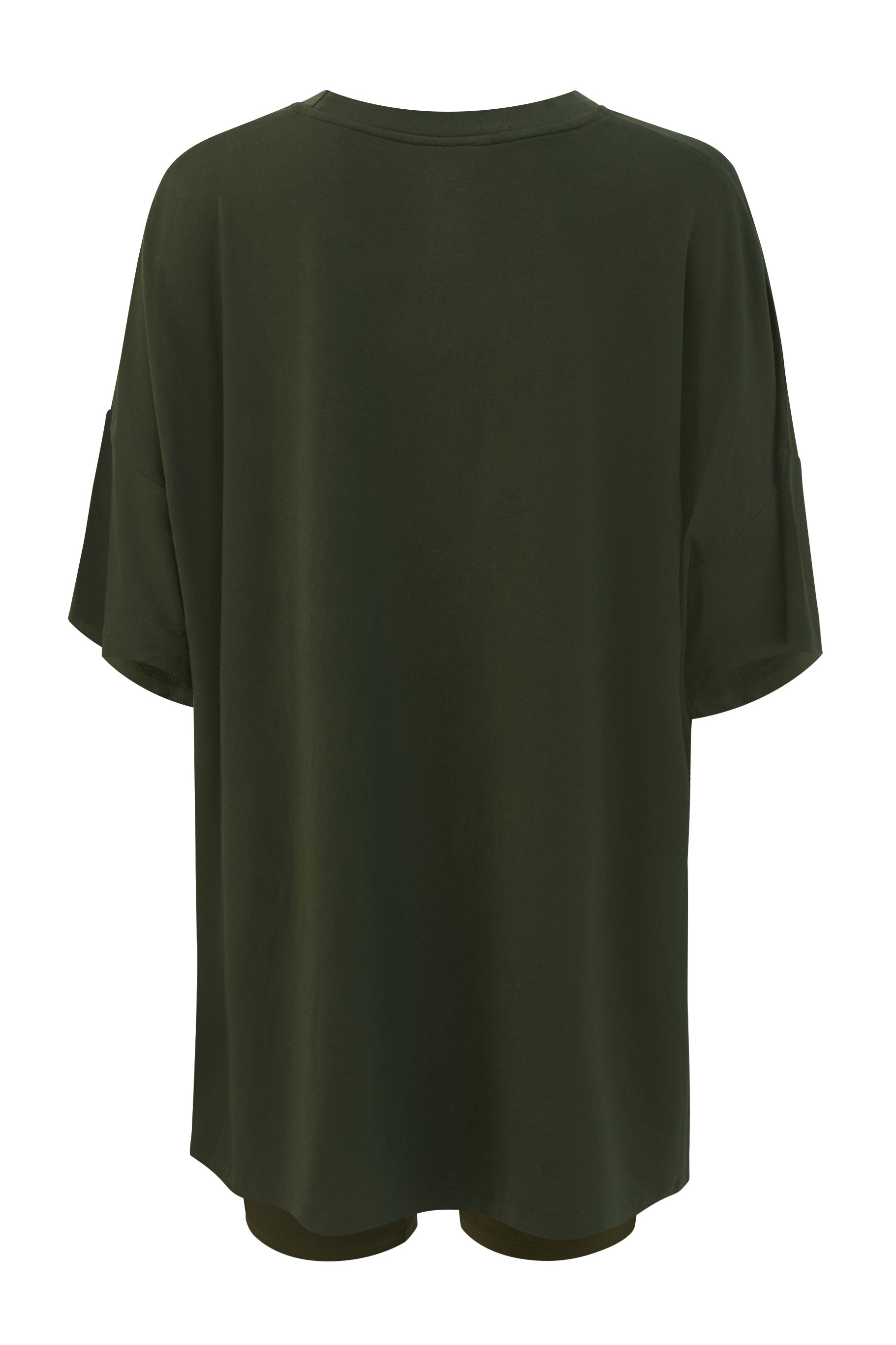 Product photo of the back of the Kyte Women's Biker Short Set in Fir