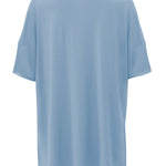 Back of Women’s blue Biker Short Set in Slate