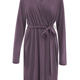 Front of Women’s Lounge Robe in Currant