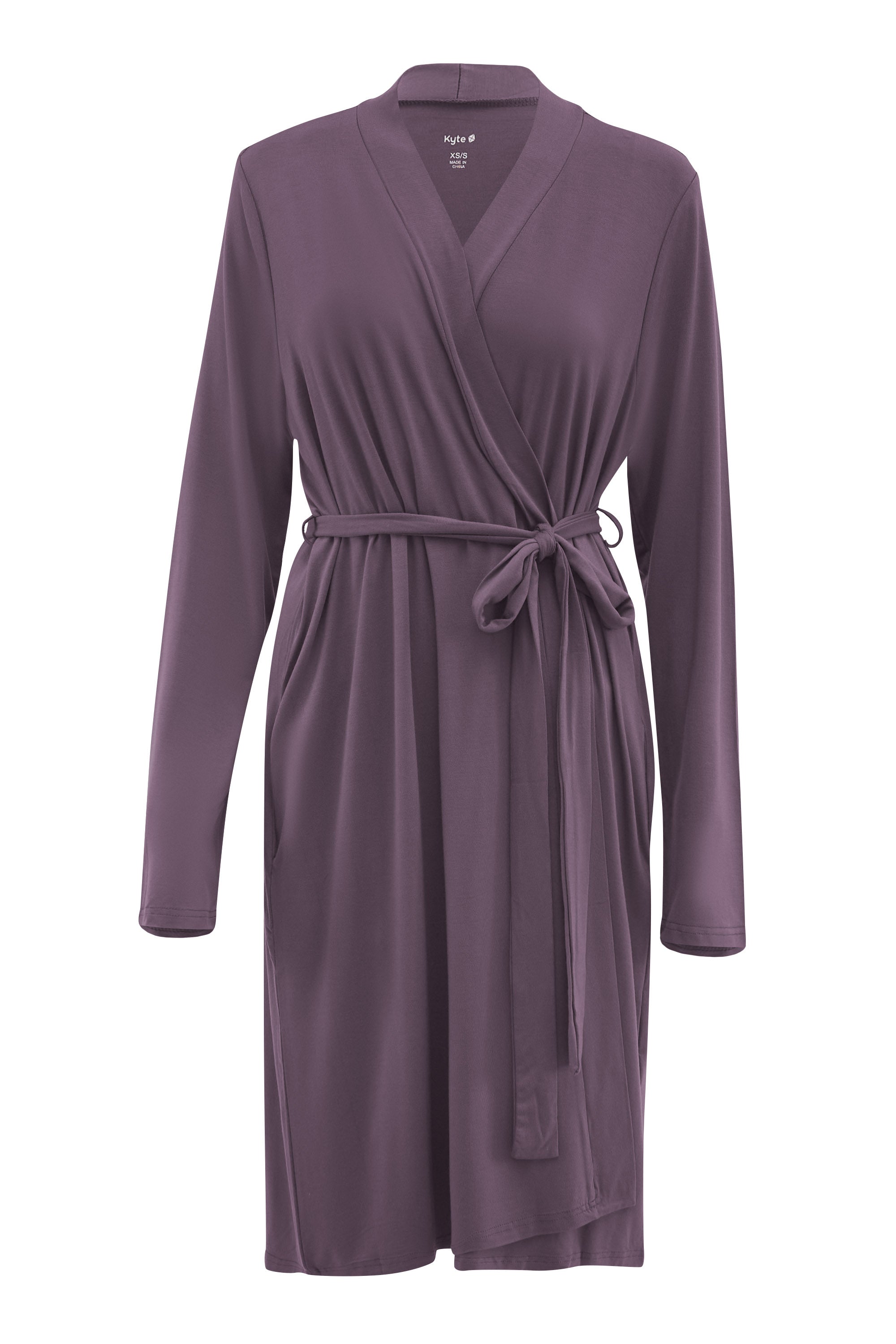 Front of Women’s Lounge Robe in Currant