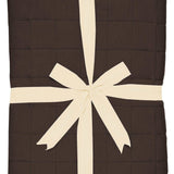 Product photo for the Throw Blanket in Espresso tied in an ivory bow