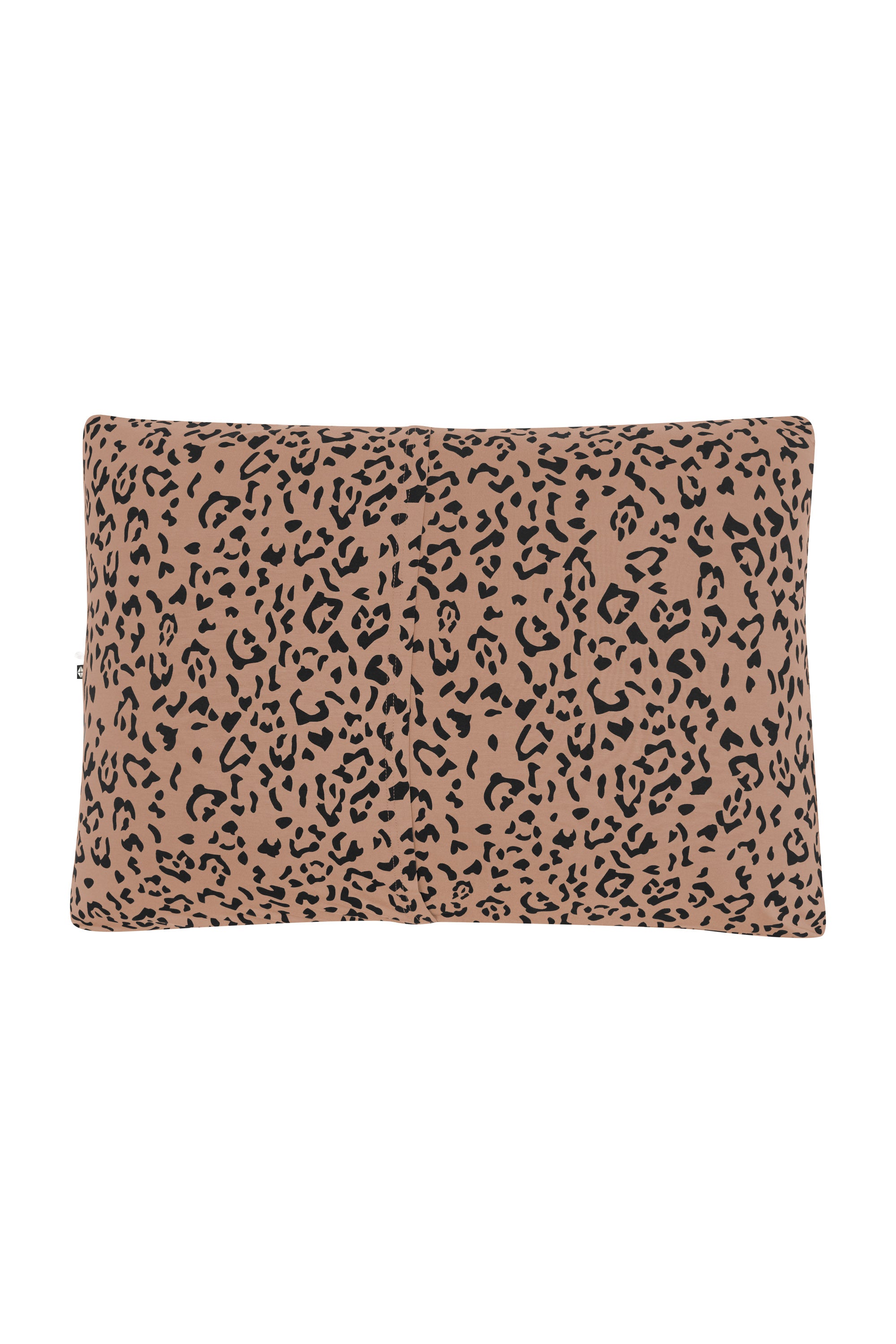 Flat lay of the back of the Standard Pillow Case in Latte Leopard