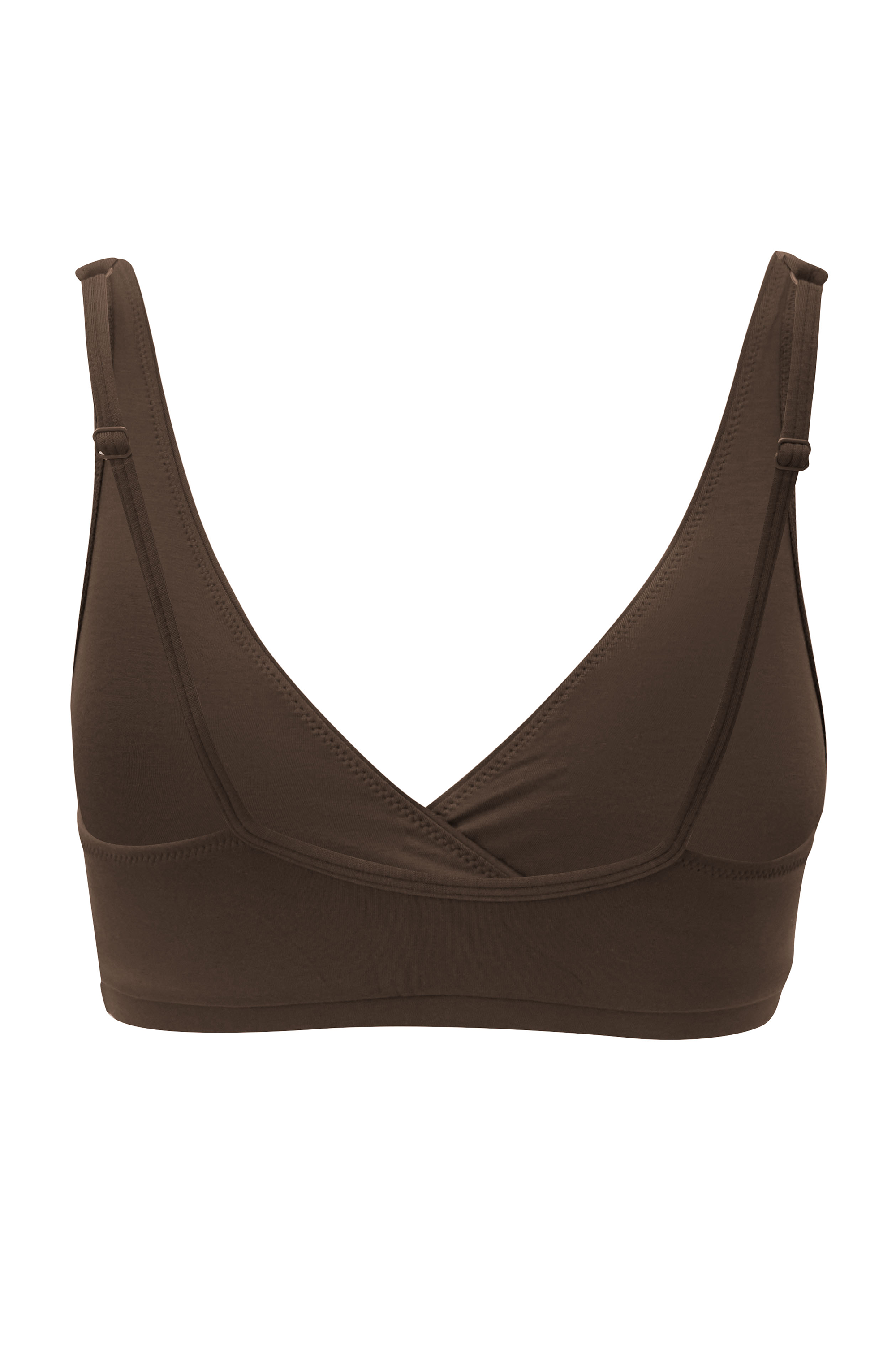 back view of Women's Cross Front Bralette in Toffee