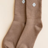 Flat lay of Crew Socks in Latte