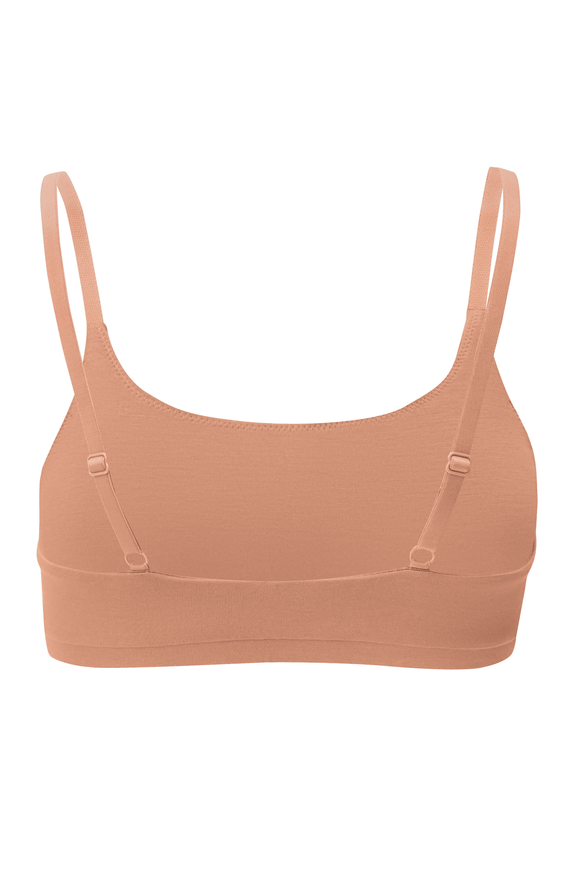 Back view of Women's Scoop Neck Bralette in Latte