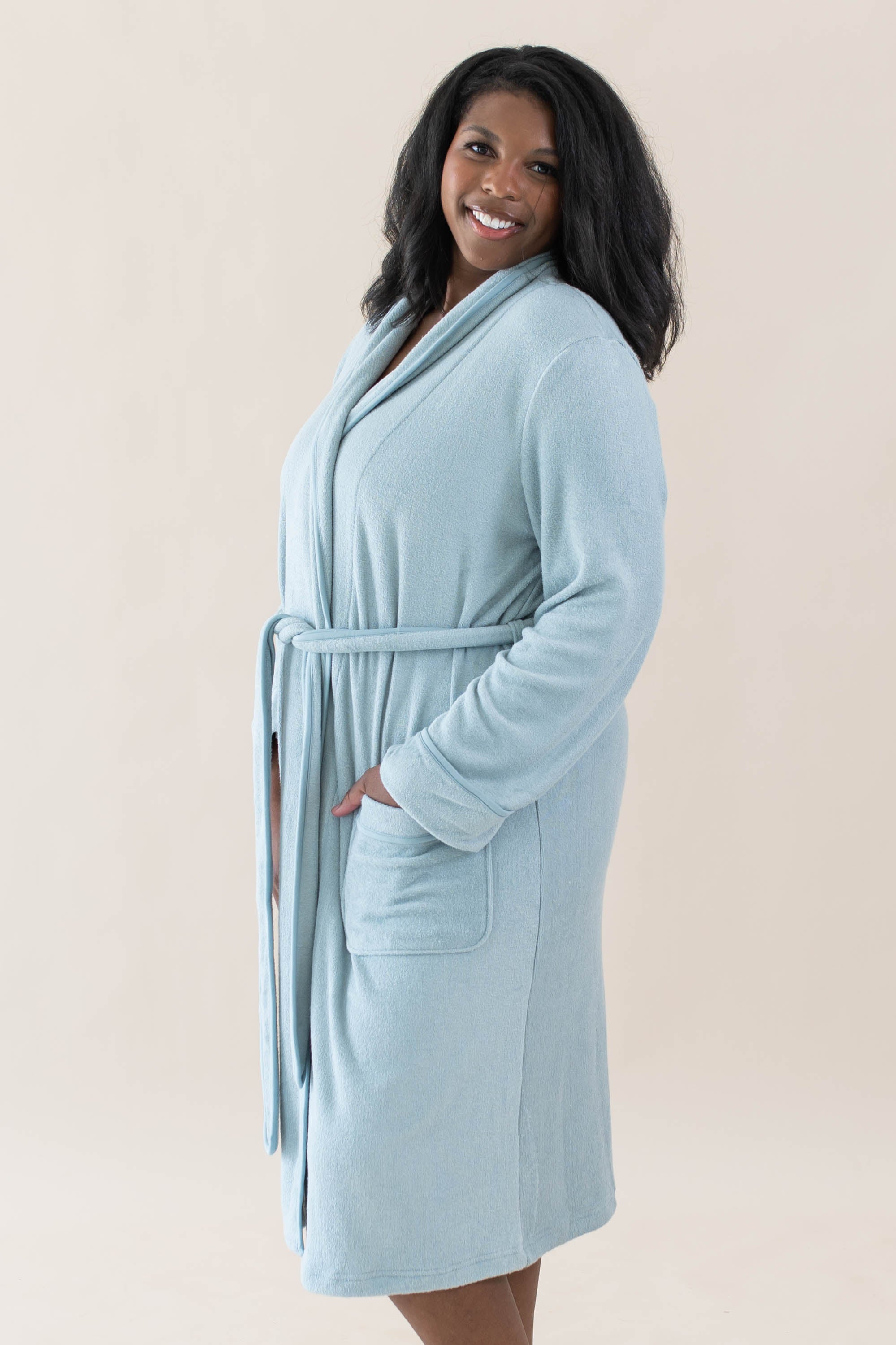 Model in the Adult Robe in Fog
