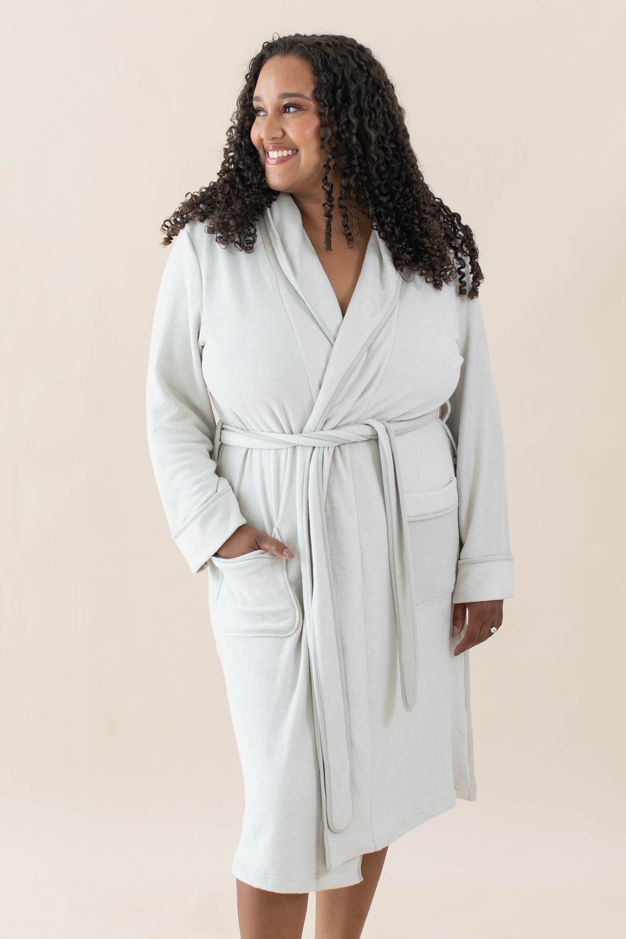 Kyte Baby's Adult Robe in Oat