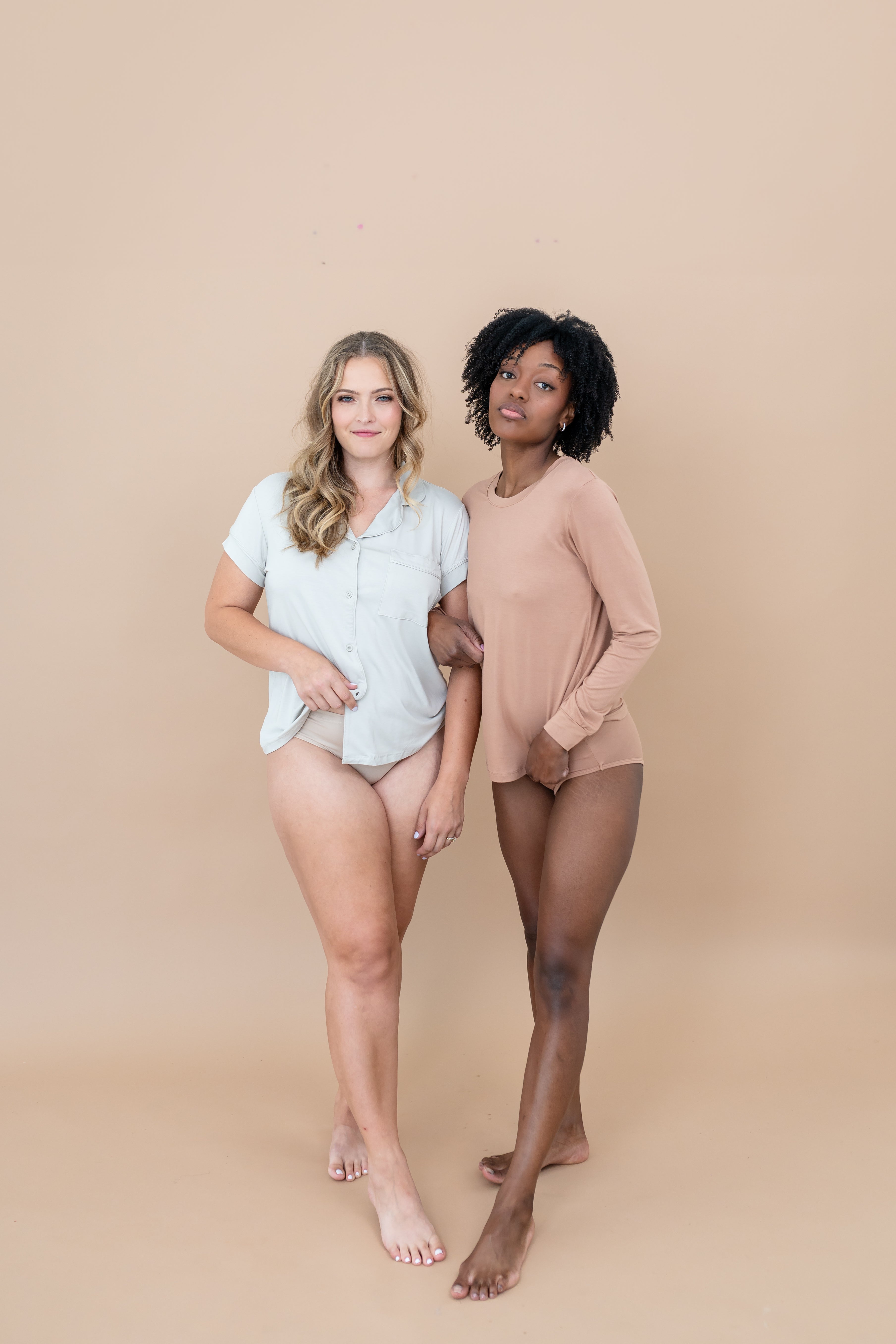 Women modeling Women's Underwear in Latte and Bisque