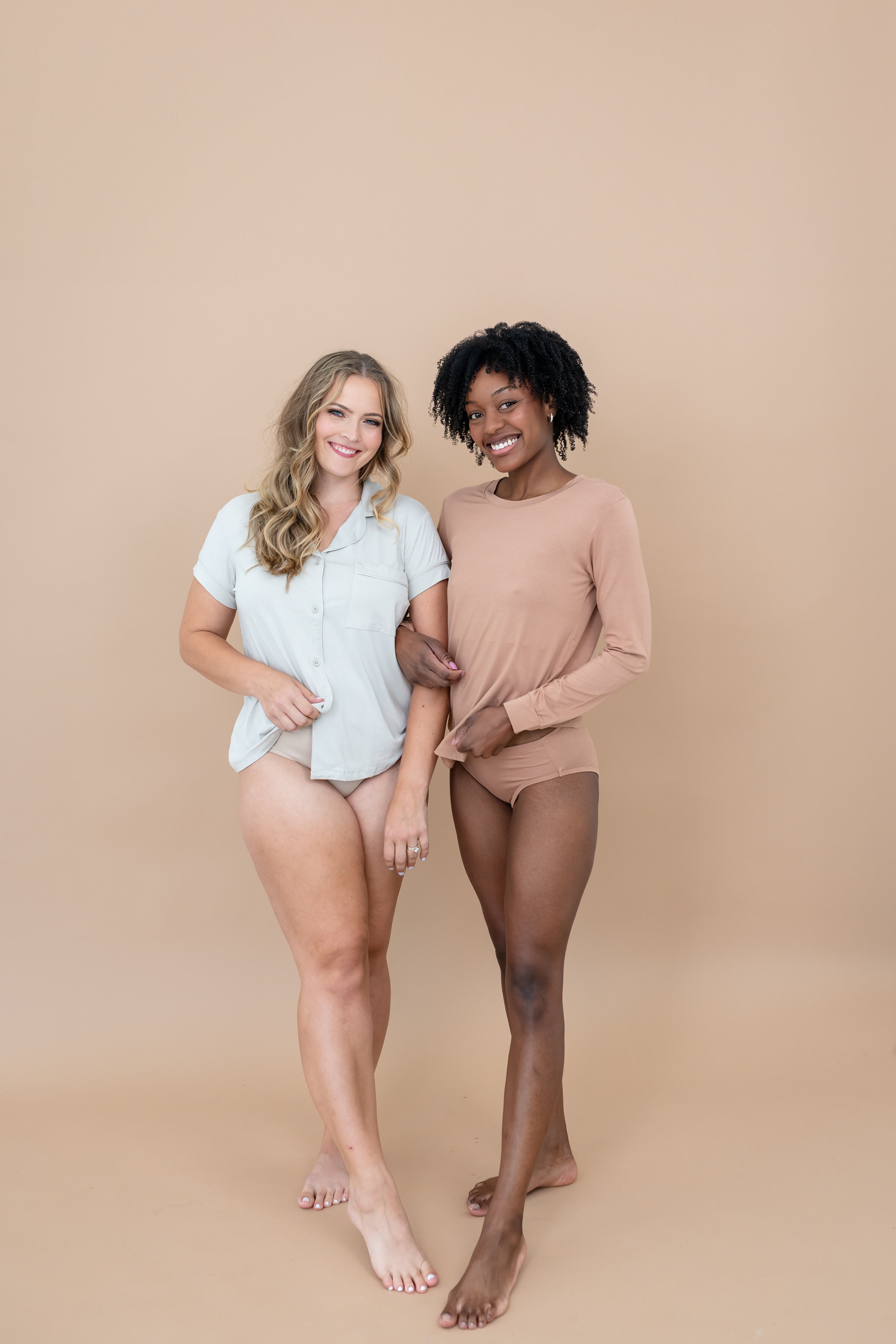 Women modeling the Women's Underwear in Bisque and Latte