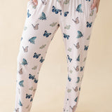Model wearing the Women's Lounge Pants in Blush Butterfly