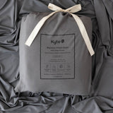 Fitted Sheet with Pillowcases in Charcoal packaging