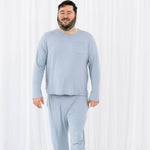 Model wearing the Men's Jogger Set in Fog