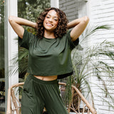Bamboo Women’s Wide Leg Pant Set in Fir