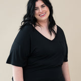 Kyte Baby's Women’s Relaxed Fit V-Neck in Midnight