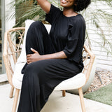 Bamboo Women’s Wide Leg Pant Set in Midnight