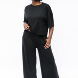 Bamboo Women’s Wide Leg Pant Set in Midnight