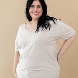 Kyte Baby's Women’s Relaxed Fit V-Neck in Oat