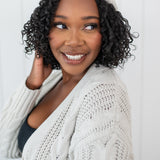 Cable Knit Pom Beanie in Oat