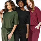 Bamboo Women’s Wide Leg Pant Set in Midnight