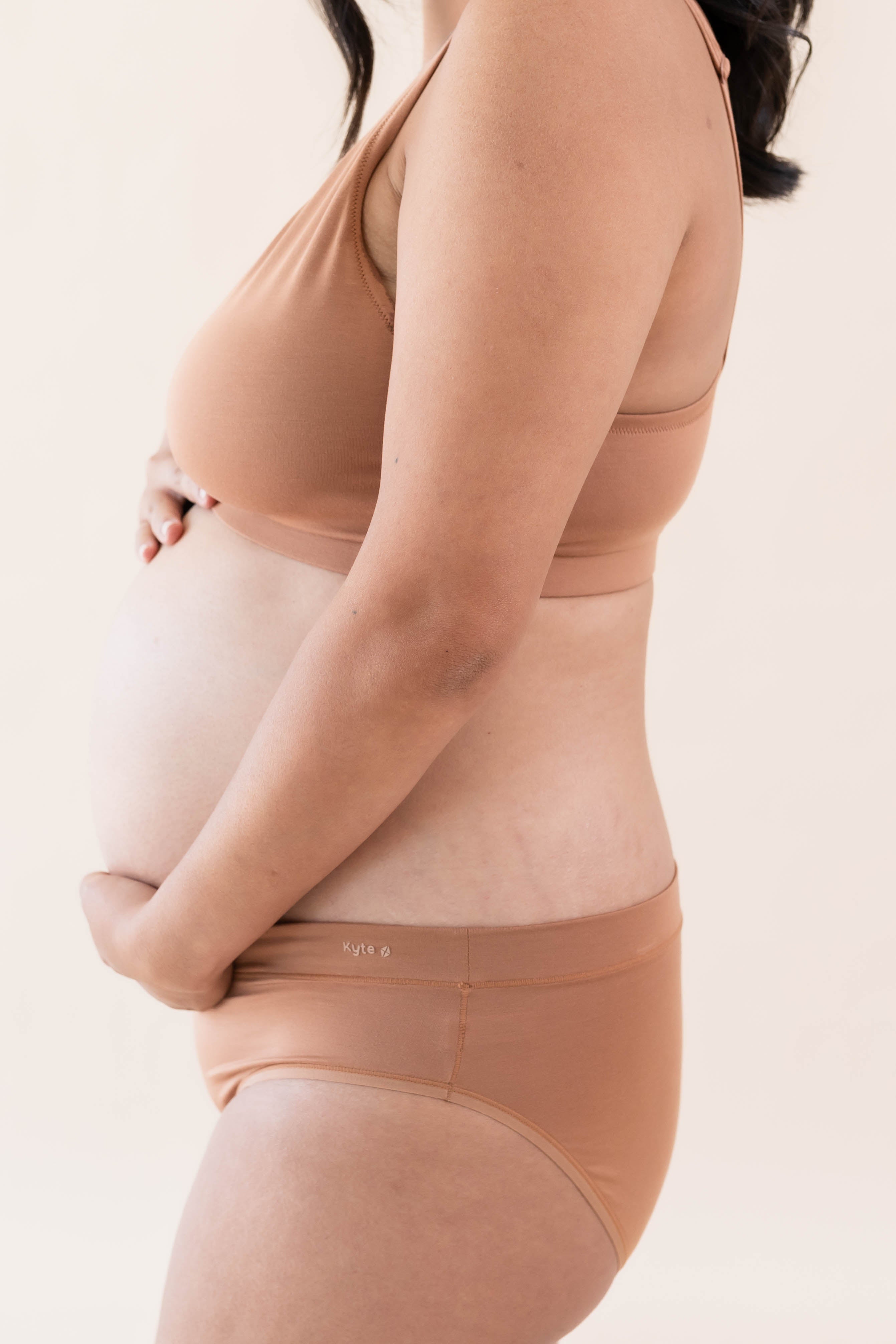 Kyte Baby's Women's Midi Brief in Latte waistband