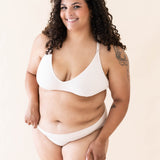 Model wearing Kyte Baby's Women's Nursing Bra in Blonde