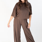 Bamboo Women’s Wide Leg Pant Set in Espresso