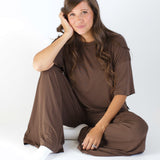 Bamboo Women’s Wide Leg Pant Set in Espresso