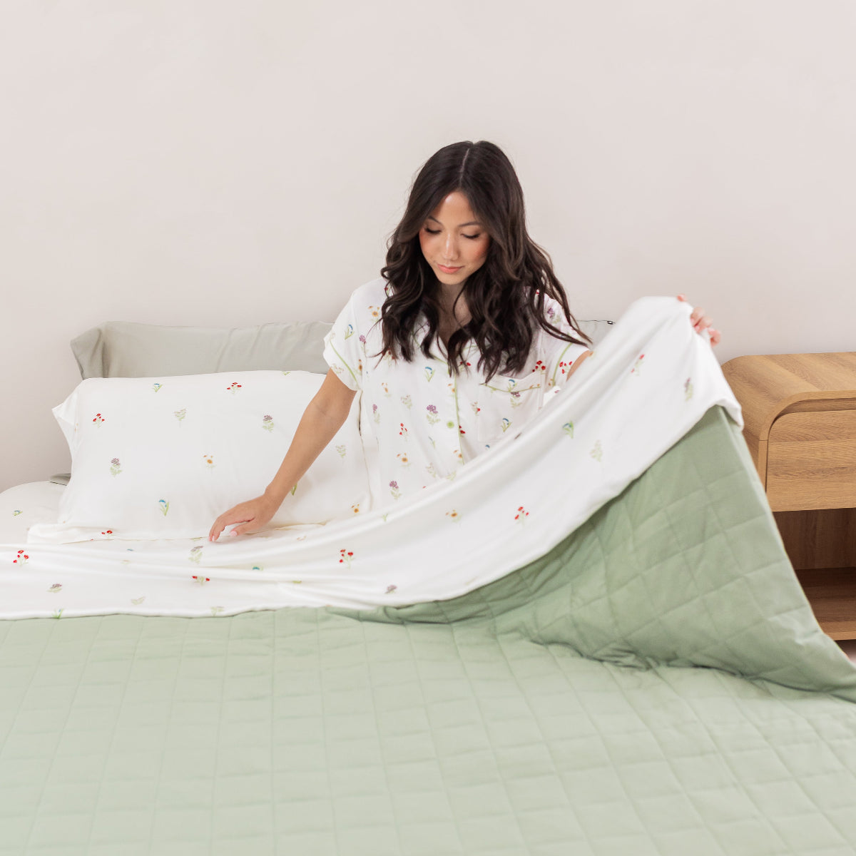 bamboo sheets in wild flower print