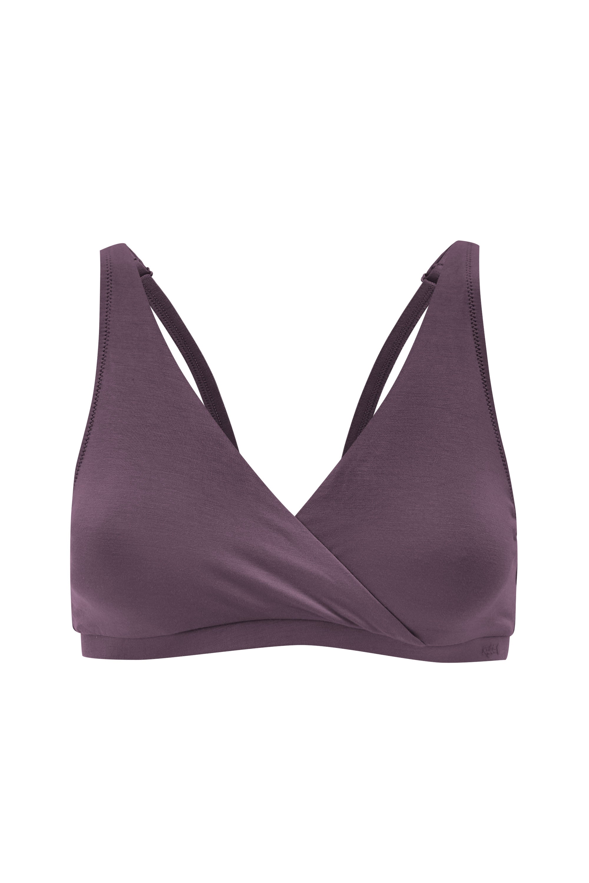 front of Women's Cross Front Bralette in Currant