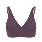 back of Women's Cross Front Bralette in Currant