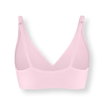 Back side of Women's Cross Front Bralette in Peony on white background