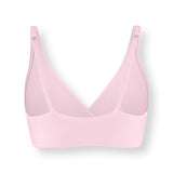 Back side of Women's Cross Front Bralette in Peony on white background