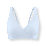Women's Cross Front Bralette in Breeze on white background