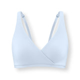Women's Cross Front Bralette in Breeze on white background