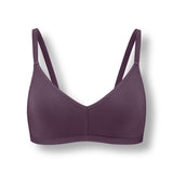 Women's V-Neck Bra in Currant on white background