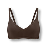 Women's V-Neck Bra in Toffee on a white background