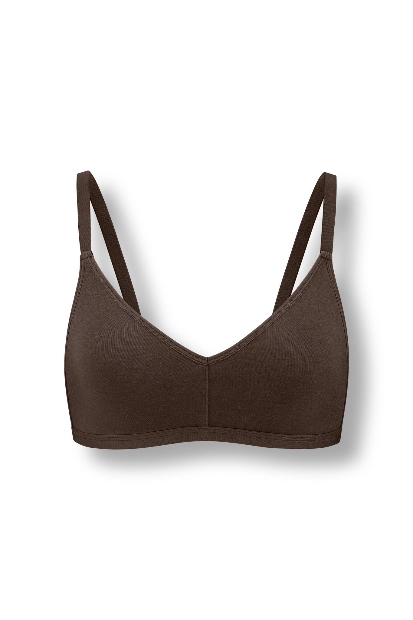 Women's V-Neck Bra in Toffee on a white background