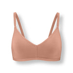 Women's V-Neck Bra in Latte on white background