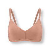 Women's V-Neck Bra in Latte on white background