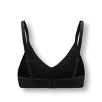 Back side of Women's V-Neck Bra in Midnight on white background