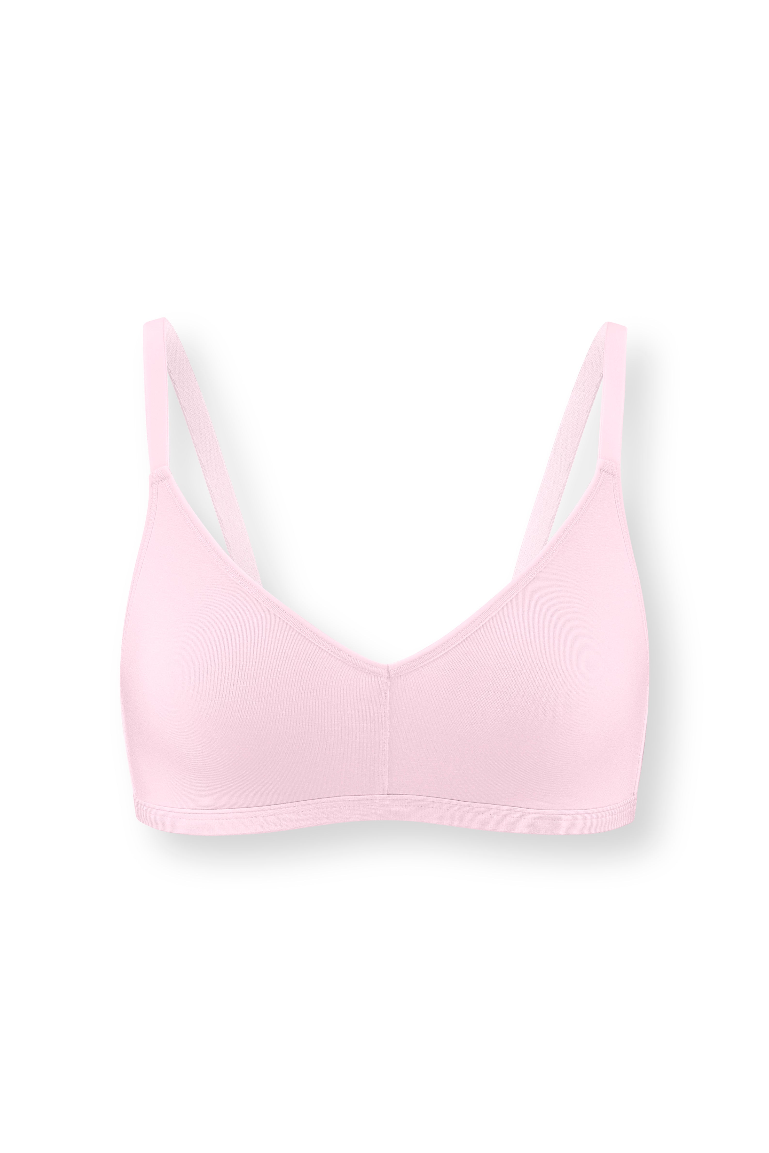 Women's V-Neck Bra in Peony on a white background