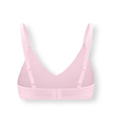 Back side of Women's V-Neck Bra in Peony on a white background