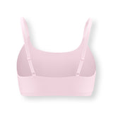 Back side of Women's Scoop Neck Bralette in Peony on white background