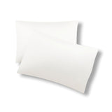 Two pillow cases on one top of the other with the Bamboo Sateen Pillowcases in Shell on them